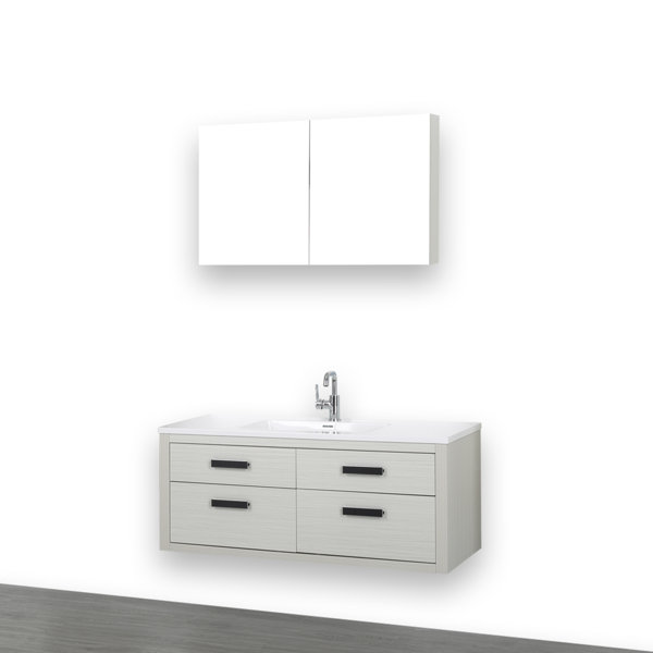 StreamlineBath 48'' Wall Mounted Single Bathroom Vanity with Plastic Vanity Top Wayfair